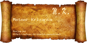 Metner Krizanta névjegykártya